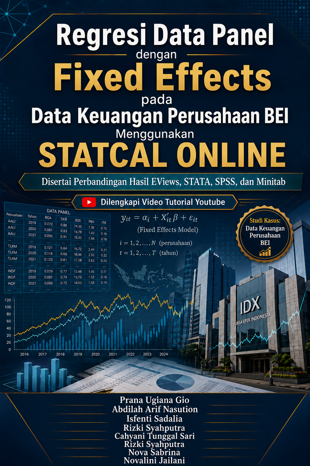 Cover ebook Panel Data Regression with Fixed Effects on IDX Company Financial Data Using STATCAL ONLINE